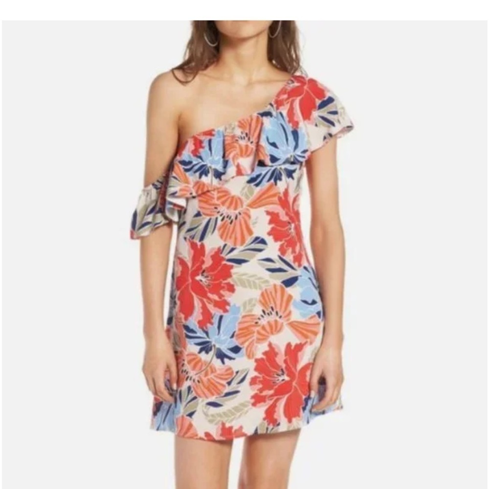 Astr The Label Marisol Floral Ruffle One Shoulder Dress - Picture 2 of 11